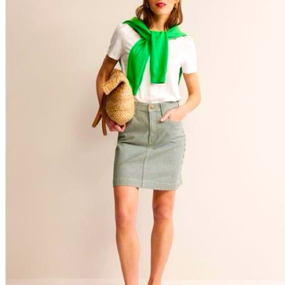 Boden Gray Nell Denim Mini Skirt, size 6, NWT